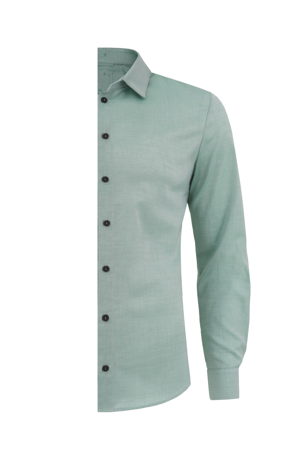 green slim fit shirt – left