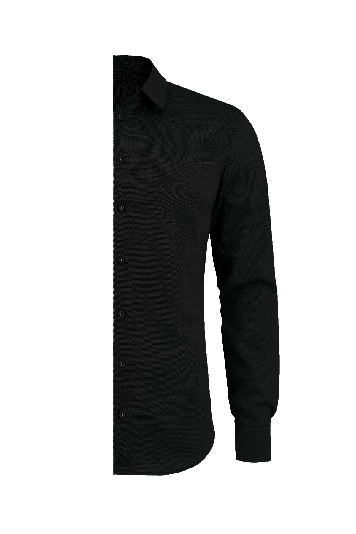 black slim fit shirt – left