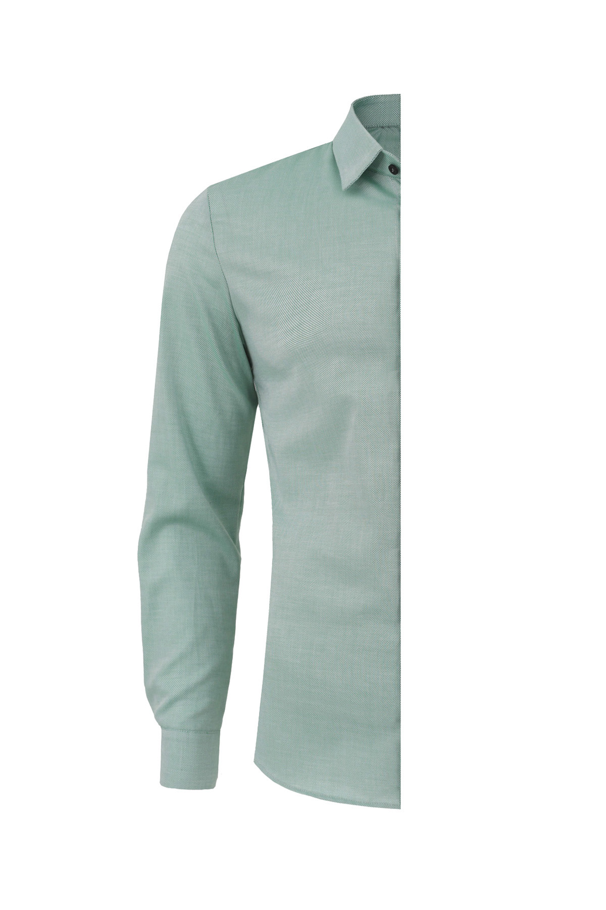 Green slim fit shirt - right